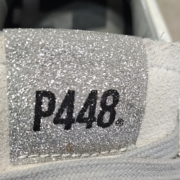 P448 Snake Skin Sneakers in Pink pearlescent leather Gray and Pink Sneakers size - Picture 4 of 11